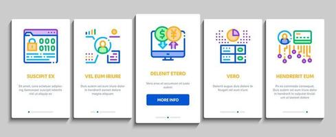 Fintech Innovation Onboarding Elements Icons Set Vector