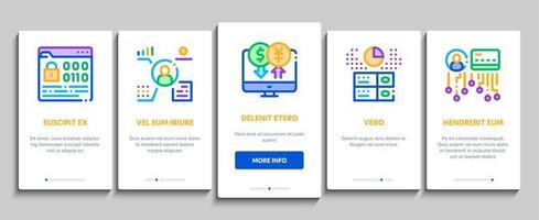 Fintech Innovation Onboarding Elements Icons Set Vector