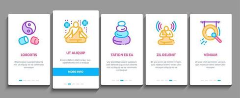 Meditation Practice Onboarding Elements Icons Set Vector