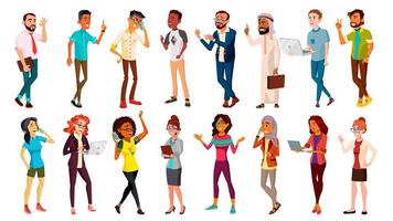 Multinational People Set Vector. Races And Nationalities. Men, Women. Business Person. Businesspeople Ethnic Diverse. Isolated Illustration vector