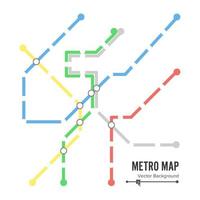 Metro Map Vector. Subway Map Design Template. Colorful Background With Stations vector