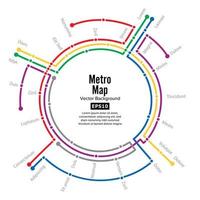 vector de mapa de metro. plan mapa estación metro y metro ferrocarril metro esquema ilustración. fondo colorido con estaciones