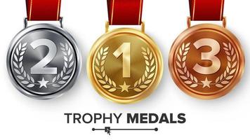vector de conjunto de medallas de campeón.