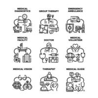 Medical Therapy Set Icons Vector Illustrations