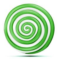 Lollipop Isolated Vector. Green Sweet Candy Round Swirl Illustration vector