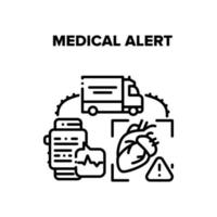 Medical Alert Vector Black Illustration