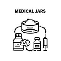 Medical Jars Vector Black Illustration