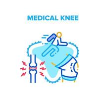 Medical Knee Trauma Treatment Vector Concept Color