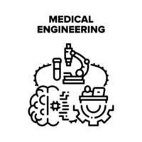 Medical Engineering Process Vector Black Illustration