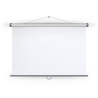 Meeting Projector Screen Vector. Blank White Board To Showcase Your Projects, Presentation Display Illustration vector