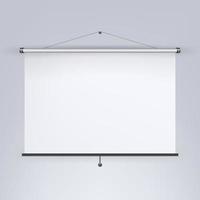 Meeting Projector Screen Vector. Blank White Board, Presentation Display Illustration vector