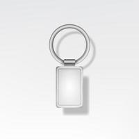 Template Metal Keychain Vector. Realistic Illustration. Key Chain Or Pendants Mock Up. vector