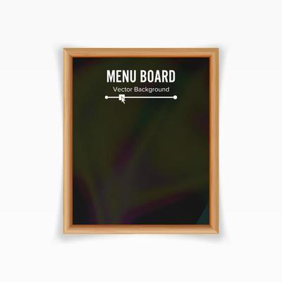 Menu Black Board Vector.