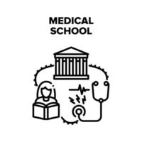 Ilustraciones de escuela de medicina vector negro