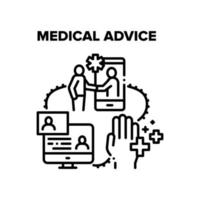 Medical Advice Vector Black Illustrations