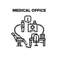 Medical Office Vector Black Illustrations