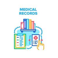 Medical Records Vector Concept Color Illustration