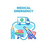 color de concepto de vector de ayuda de emergencia médica
