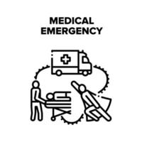 Medical Emergency Help Vector Black Illustrations