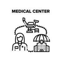 Medical Center Vector Black Illustrations