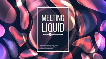 Fluid Liquid Background Vector. Flowing Abstract Colorful Drops. Vibrant Gradient. Fluid Composition. Magic Illustration vector