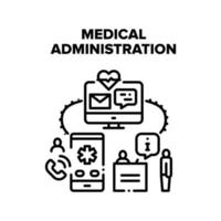 Medical Administration Vector Black Illustration