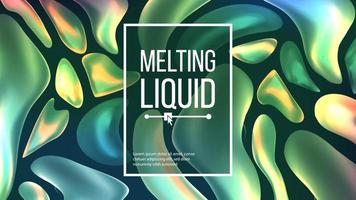 Fluid Liquid Background Vector. Dark Cover. Abstract Flowing Geometric Texture. Dynamic Illustration vector