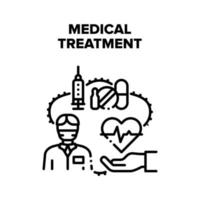 Medical Treatment Health Vector Black Illustration