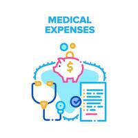 ilustración de color de concepto de vector de gastos médicos