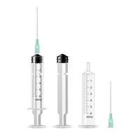 Vector Plastic Medical Syringe Isolated