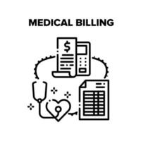 Medical Billing And Insurance Vector Black Illustration