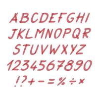 vector de símbolos de garabato escrito a mano con marcador. letras, números, símbolos matemáticos