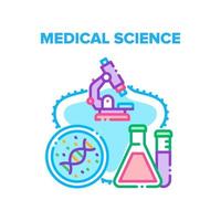 ilustración de color de concepto de vector de ciencia médica