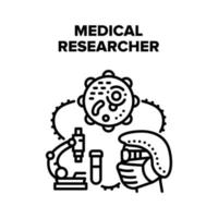 Medical Researcher Scientist Vector Black Illustration