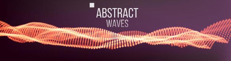 vector de fondo de sonido abstracto de ondas de música. onda de partícula de punto. sonido visual o complejidad de la información. ilustración