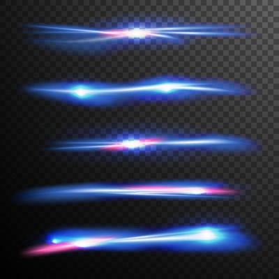 Blue Glow Light Effect Vector. Magic Flash Energy Neon Ray. Wave Line. Good For Banners, Brochure, Christmas Concept. Isolated Background Illustration