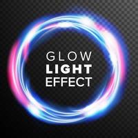 Blue Circles Glow Light Effect Vector. Swirl Trail Effect. Energy Ray Streaks. Abstract Lens Flares. Design Element For Poster, Technology Future Concept. Transparent Background Illustration vector