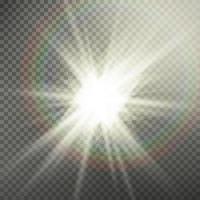 Sunlight Special Lens Flare Light Effect. Light Flare Special Effect. Isolated On Transparent Background. Vector Illustration