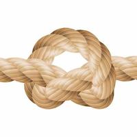 Rope Knot Vector. Marine Rope Knot. Isolated On White Background. For Fabric, Wallpaper, Wrapping. Figure 8, Overhand. vector