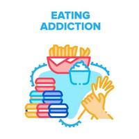 Eating Addiction Vector Concept Color Illustration