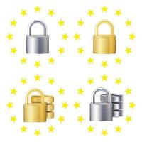 GDPR Sign Set Vector. Padlock. Security Technology. General Data Protection Regulation. Internet Regulation. Protection Of Personal Data. Illustration vector