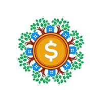 home  and money logo design vector