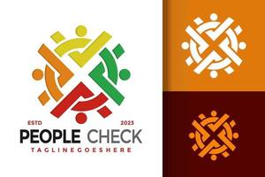 People Check Logo Logos Design Element Stock Vector Illustration Template
