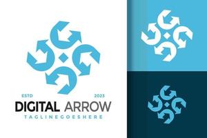 Digital Arrow Logo Logos Design Element Stock Vector Illustration Template