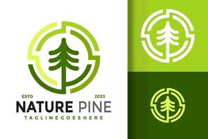 Nature Tree Pine Logo Logos Design Element Stock Vector Illustration Template