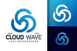 Cloud Wave Logo Logos Design Element Stock Vector Illustration Template