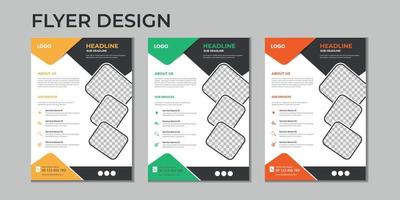 Business presentation vector flyer template, modern cover layout, annual report, brochure, poster, flyer in A4 with colorful geometric shapes, gradient color with mockup light background