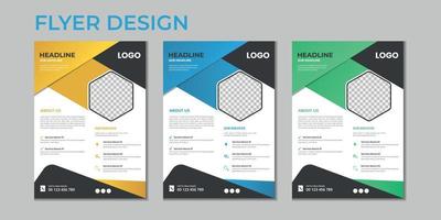 Business presentation vector flyer template, modern cover layout, annual report, brochure, poster, flyer in A4 with colorful geometric shapes, gradient color with mockup light background