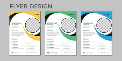 plantilla de volante vectorial de presentación empresarial, diseño de portada moderno, informe anual, folleto, afiche, volante en a4 con formas geométricas coloridas, color degradado con fondo claro de maqueta vector