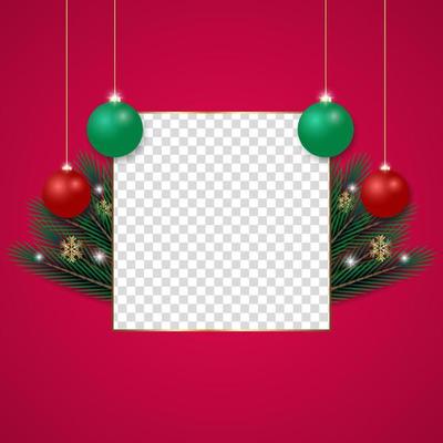 Christmas Photo Frame Christmas Leaf christmas red ball